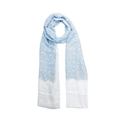 Bufanda estampada celeste para mujer