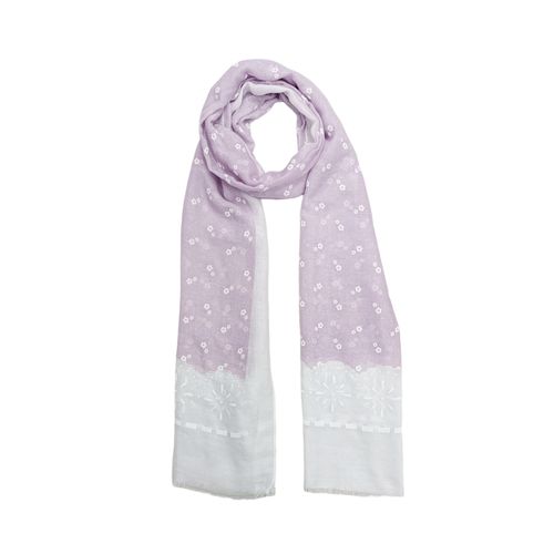 Bufanda estampada lila para mujer