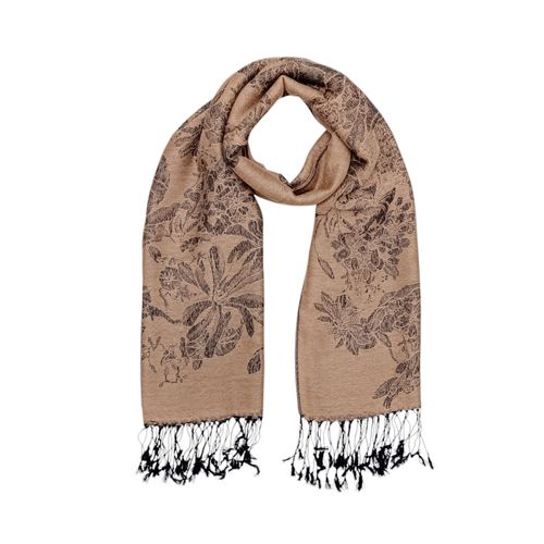 Bufanda beige estampada para mujer
