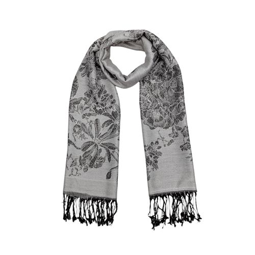 Bufanda gris estampada para mujer