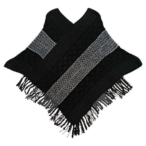 Pashmina ruana negra para mujer
