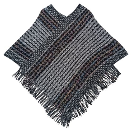 Pashmina ruana negra para mujer