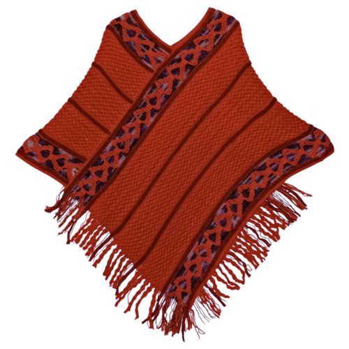 Pashmina ruana roja para mujer
