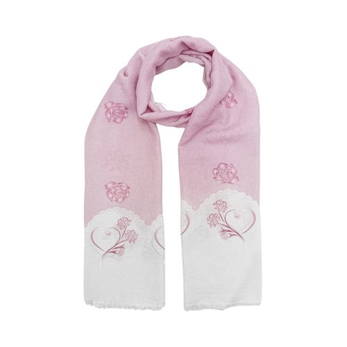 Bufanda rosa estampada para mujer