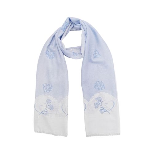 Bufanda estampada azul para mujer