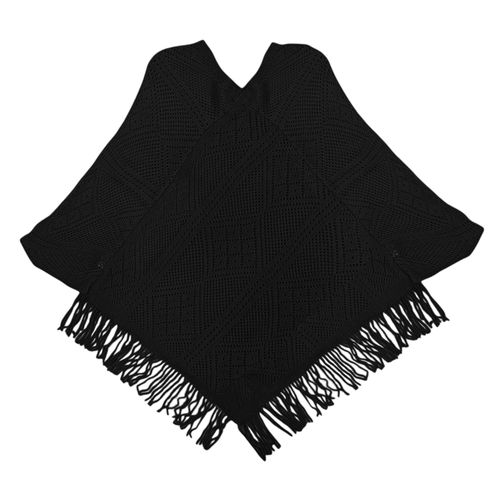 Pashmina con textura negro para mujer