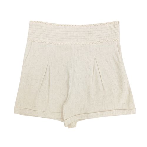 Short de lino ivory para mujer