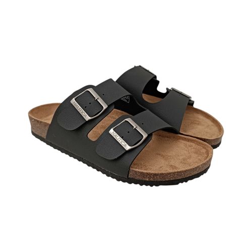 Sandalias con textura negras para hombre