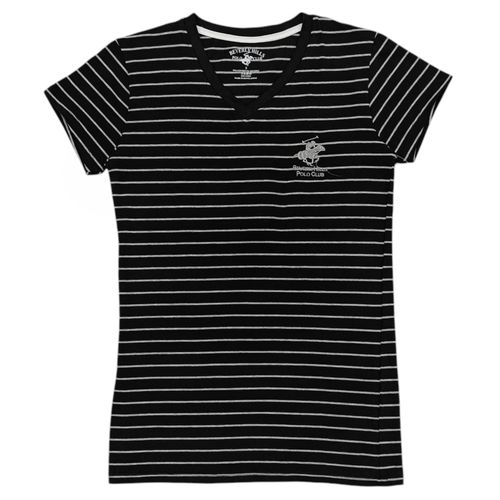 Camiseta rayada negra para mujer