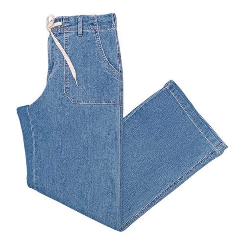 Wide leg jeans sólido para mujer
