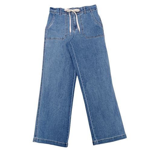Wide leg jeans sólido para mujer