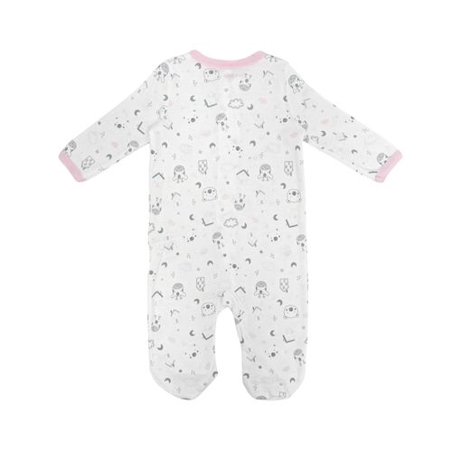 Pijama bicolor estampada para bebé niña