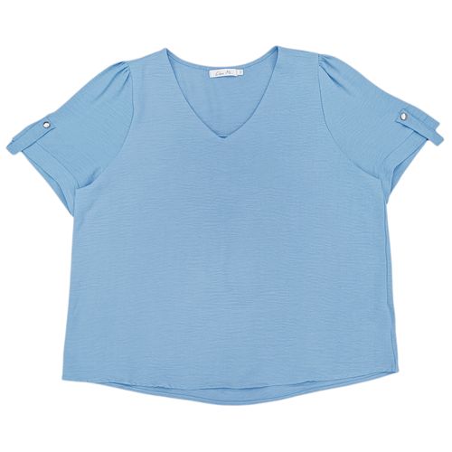 Blusa sólida curvy para mujer