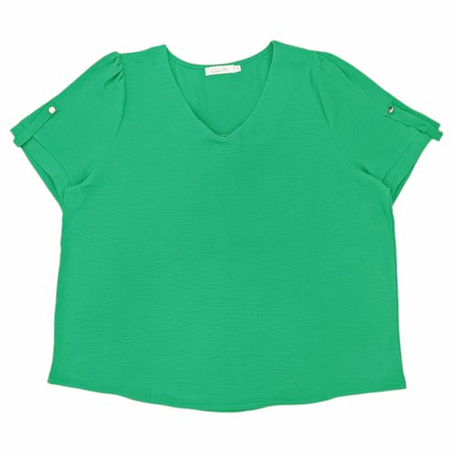 Blusa sólida curvy para mujer