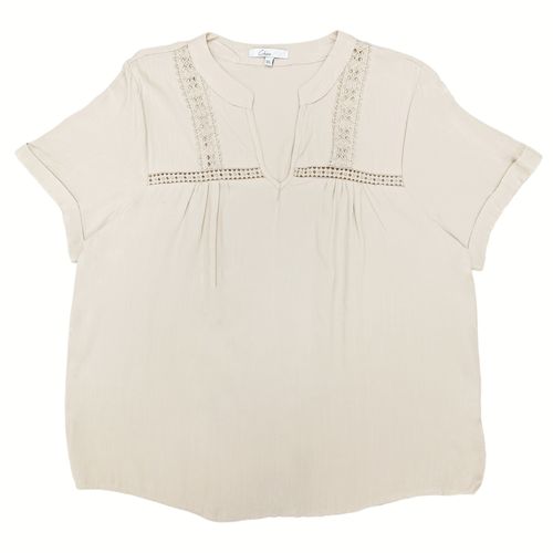 Blusa curvy ivory para mujer