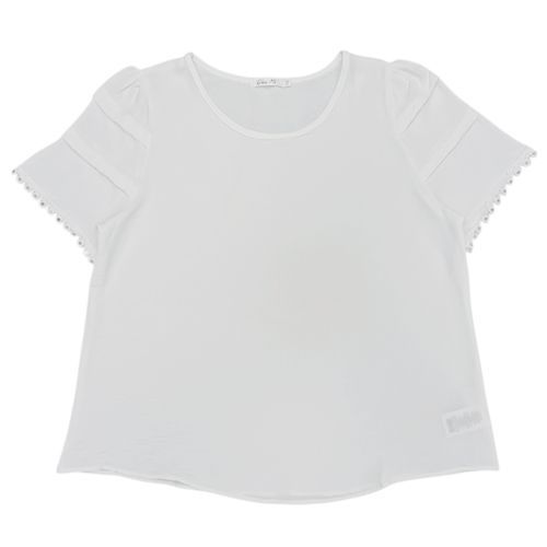 Blusa sólida blanca para mujer