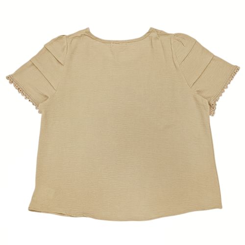 Blusa sólida beige para mujer