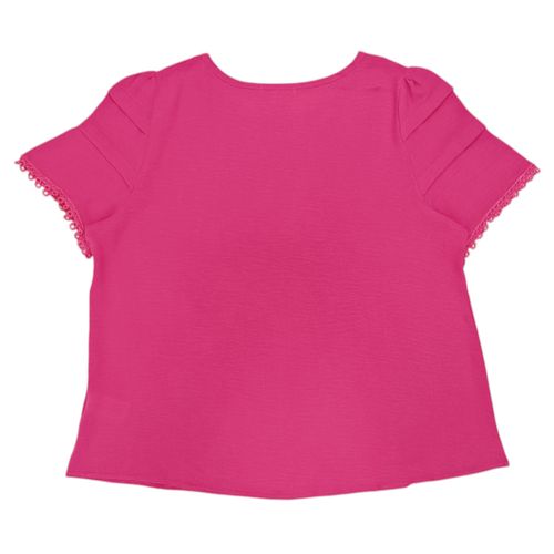 Blusa sólida fucsia para mujer