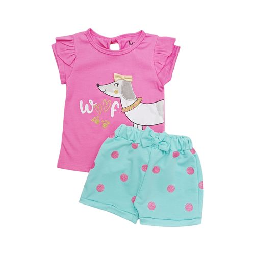 Conjunto rosa estampado para niña