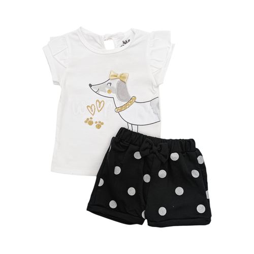 Conjunto negro estampado para niña