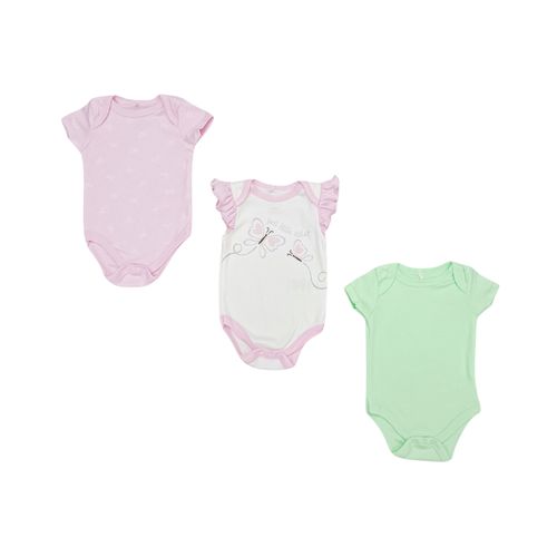 Set de 3 mamelucos casual para bebé niña