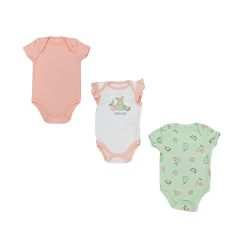 Set de mamelucos estampados para bebé niña