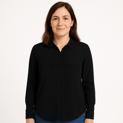 Blusa negra sólida