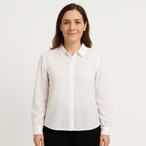Blusa sólida ivory para mujer