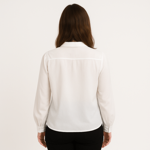 Blusa sólida ivory para mujer