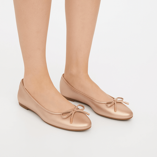 Flats casuales dorado sólido