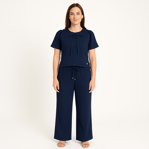 Conjunto azul con textura