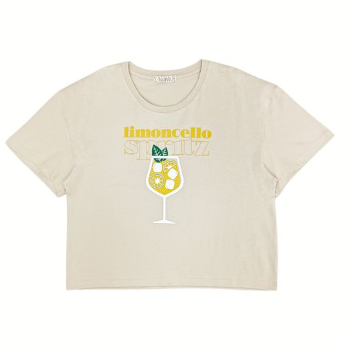 Crop top estampada para mujer
