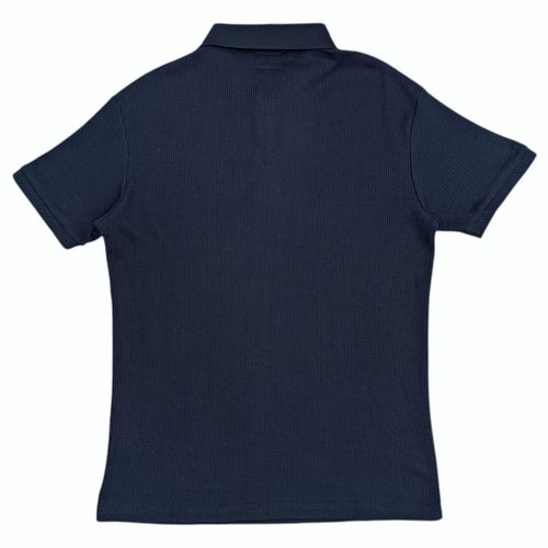 Camisa tipo polo azul para hombre