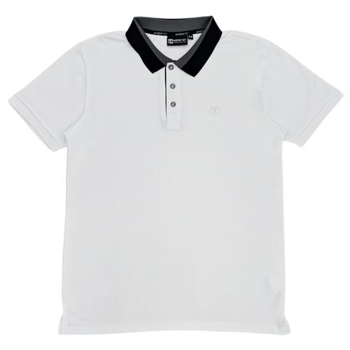 Camisa tipo polo blanca para hombre