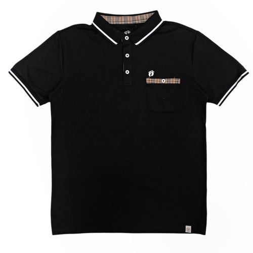 Camisa tipo polo negra para hombre