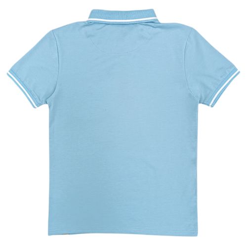 Camisa tipo polo celeste para hombre
