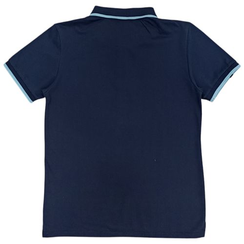 Camisa tipo polo azul para hombre