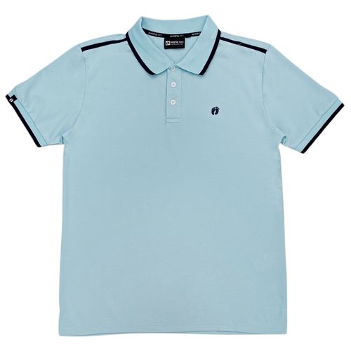 Camisa tipo polo celeste para hombre