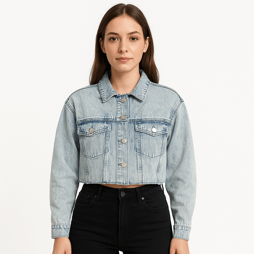 Chaqueta azul claro para mujer
