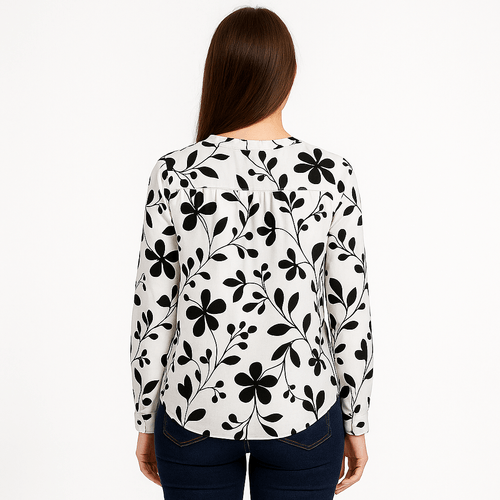 Blusa estampada blanca para mujer
