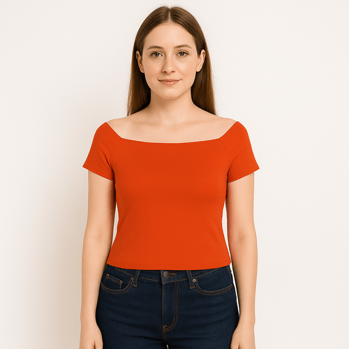 Blusa sólida roja para mujer