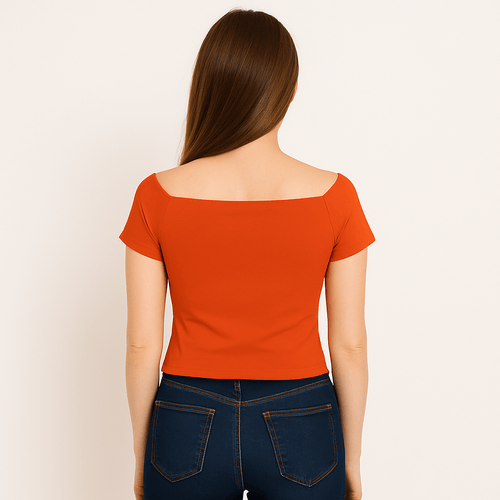 Blusa sólida roja para mujer