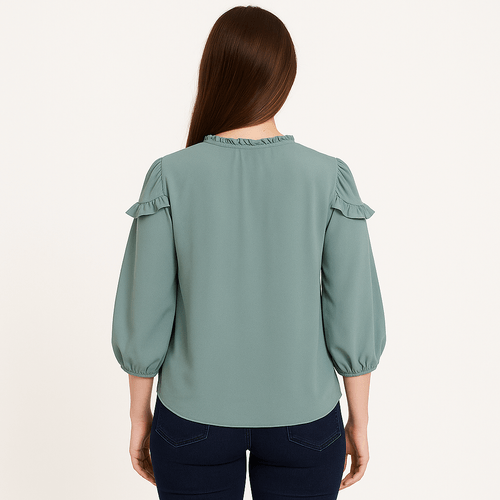 Blusa celeste con textura para mujer