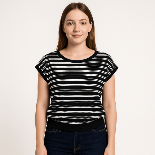 Blusa rayada bicolor para mujer