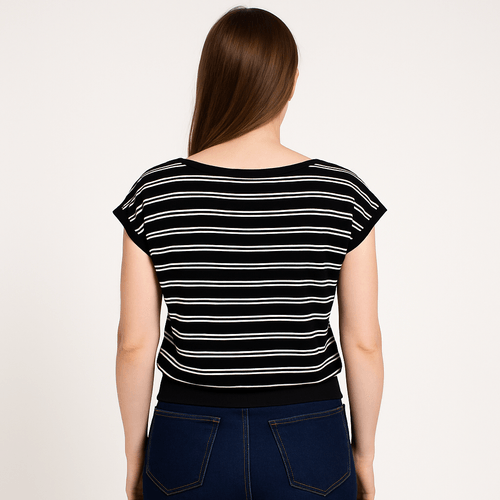 Blusa rayada bicolor para mujer