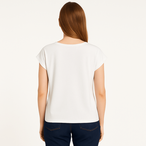Blusa blanca sólida para mujer