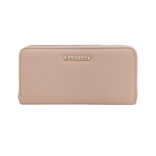 Billetera zip around con textura para mujer