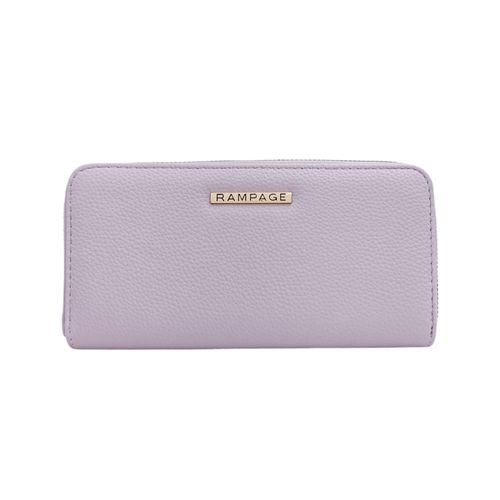 Billetera zip around con textura para mujer
