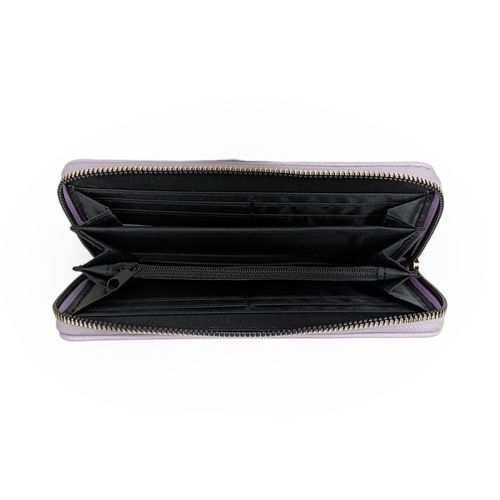 Billetera zip around con textura para mujer