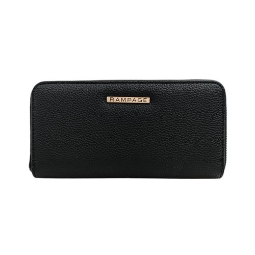 Billetera zip around con textura para mujer